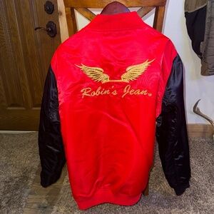 Reversible Robin’s Jeans varsity jacket